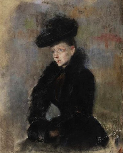 A Woman in a Black Hat by Olga Boznanska